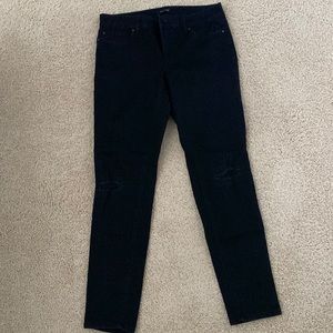 WHBM black skinny leg mid rise jean